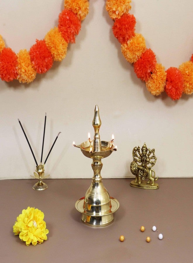 Spillbox مصباح الزيت Spillbox التقليدي المصنوع يدويًا من النحاس |Annam Kuthu Vilakku | كيرالا ديا | الطاووس ديا للمنزل معبد بوجا مقالات ديكور الهدايا [300 جرام] - عمود فاخر كيرالا - Image 4